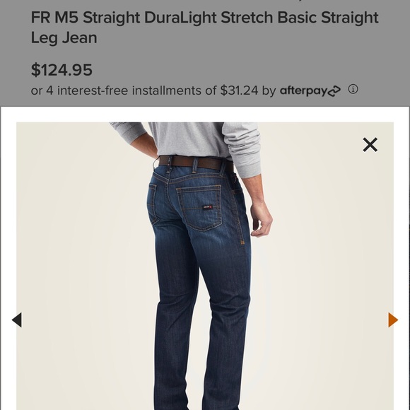 BRAND NEW Ariat FR M5 Straight DuraLight Stretch Straight Leg Jean - Picture 7 of 8
